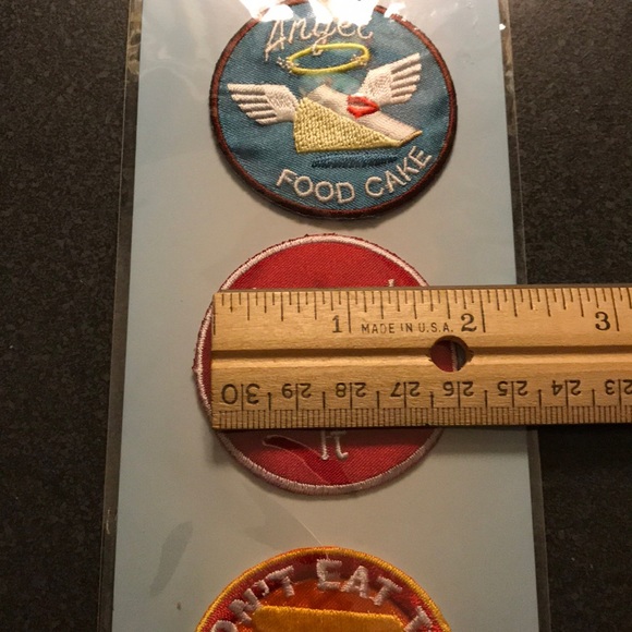 2/$15 NEW 3 hippie iron on patches pizza/cake food - Picture 8 of 9